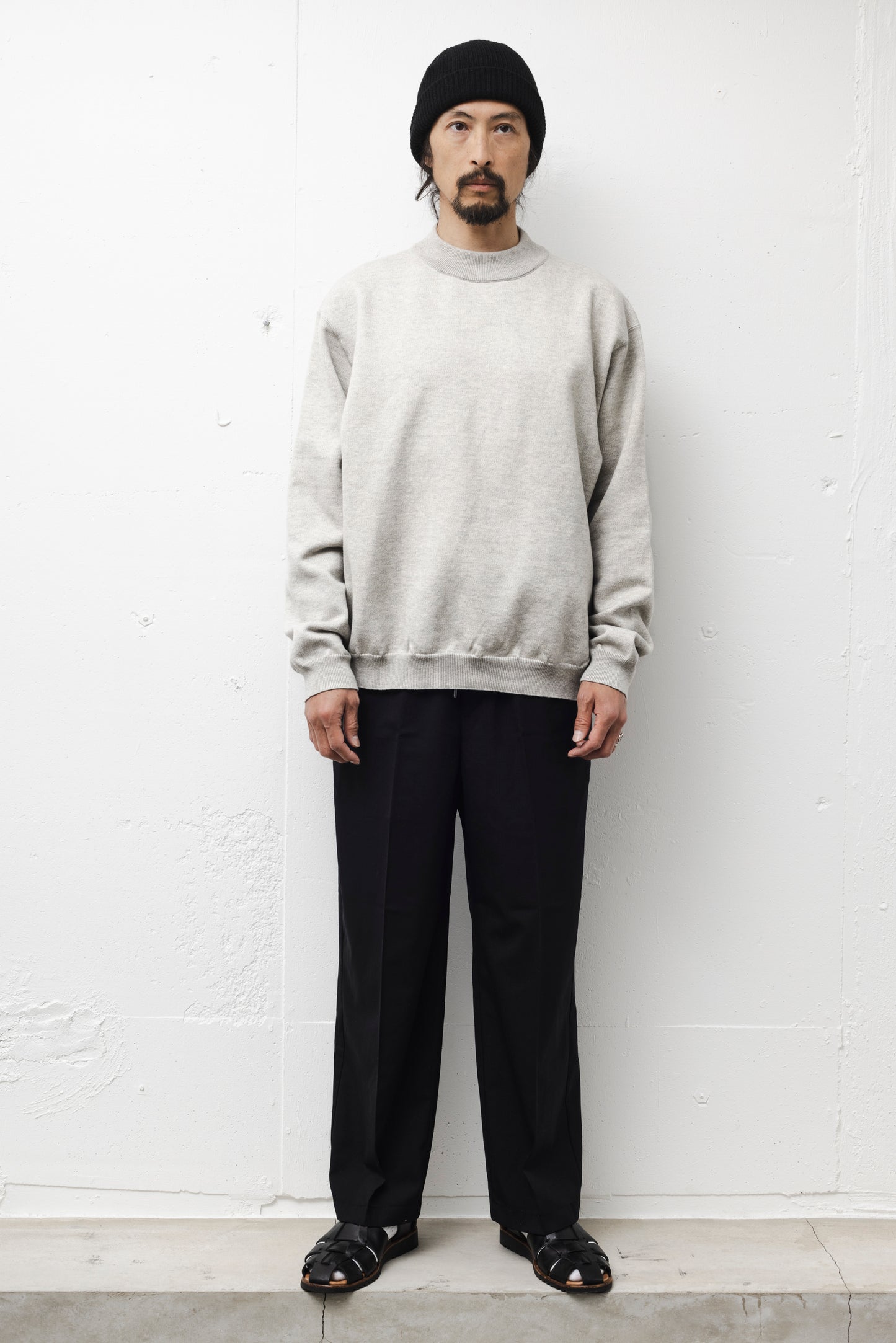 DRAWLING WIDE TROUSERS / BLACK