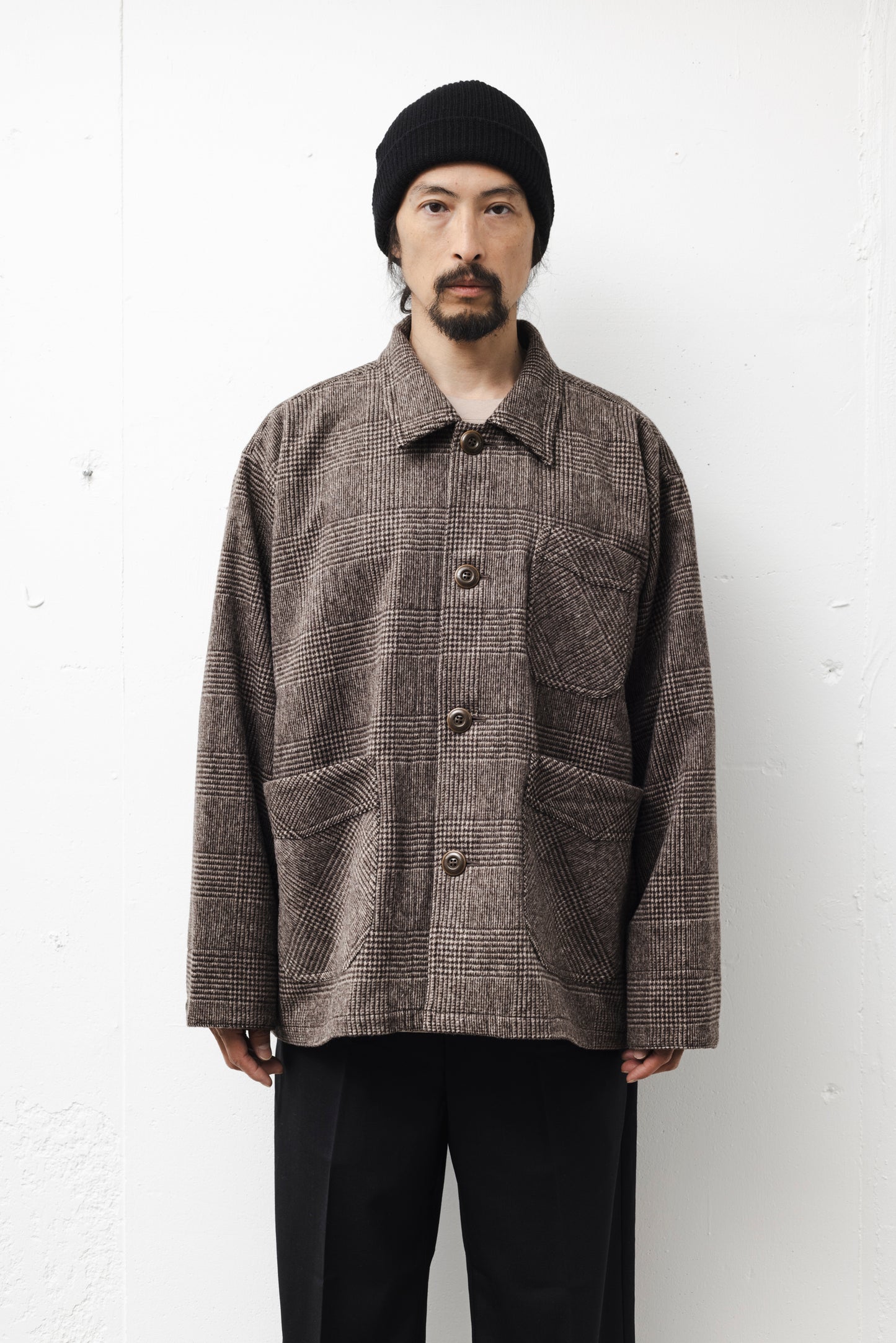 GLENURQUHART WOOL JACKET / BROWN