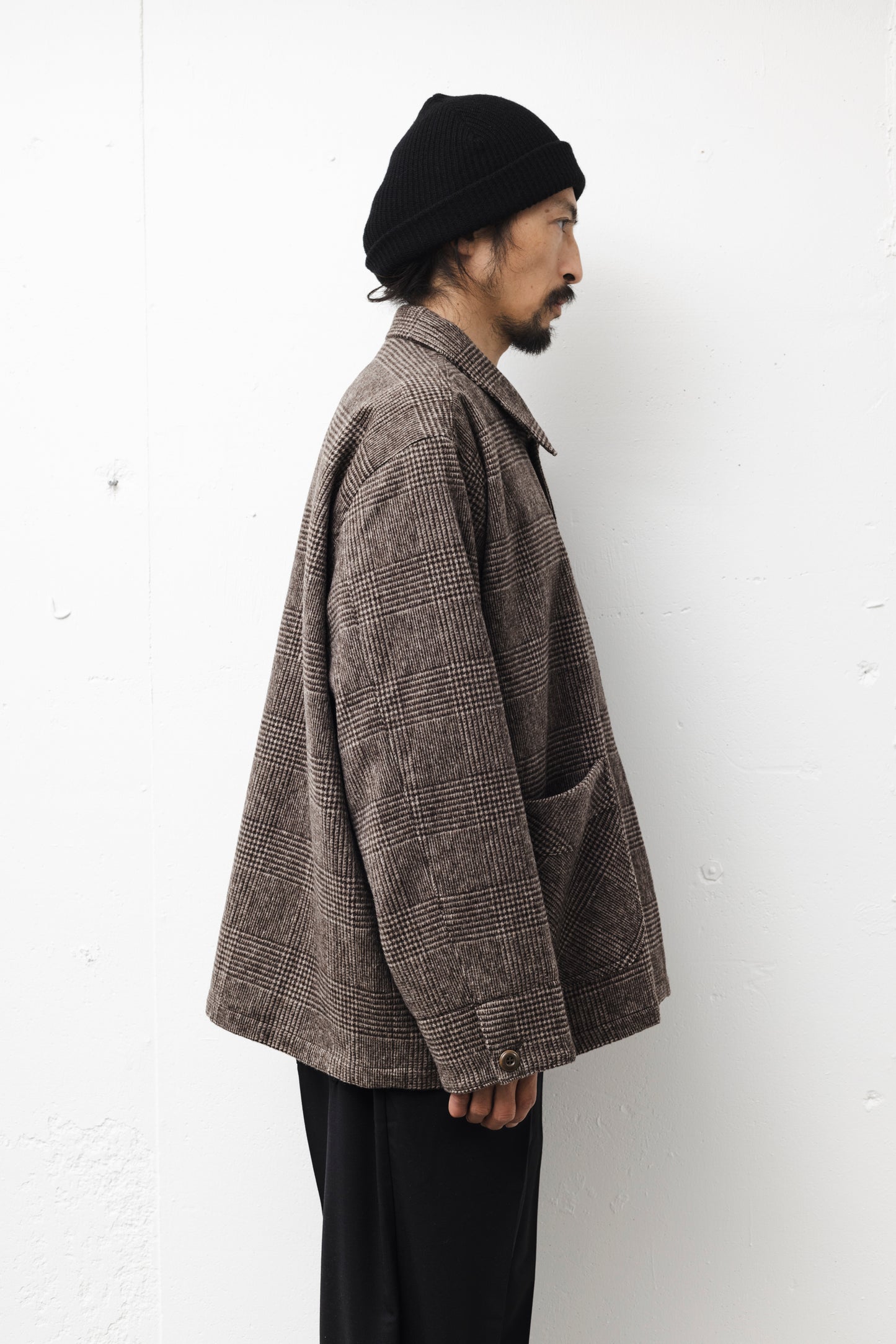 GLENURQUHART WOOL JACKET / BROWN