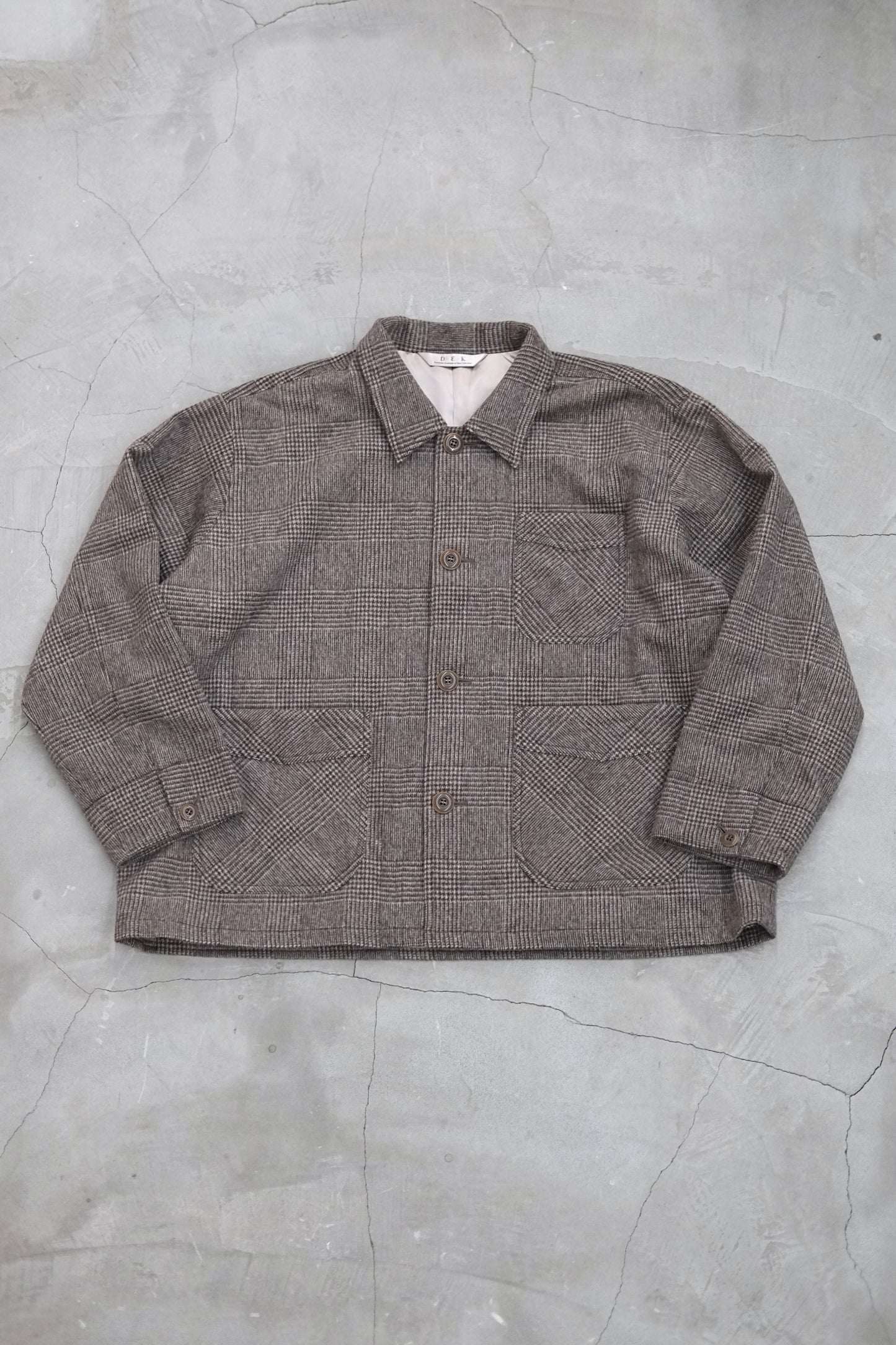 GLENURQUHART WOOL JACKET / BROWN