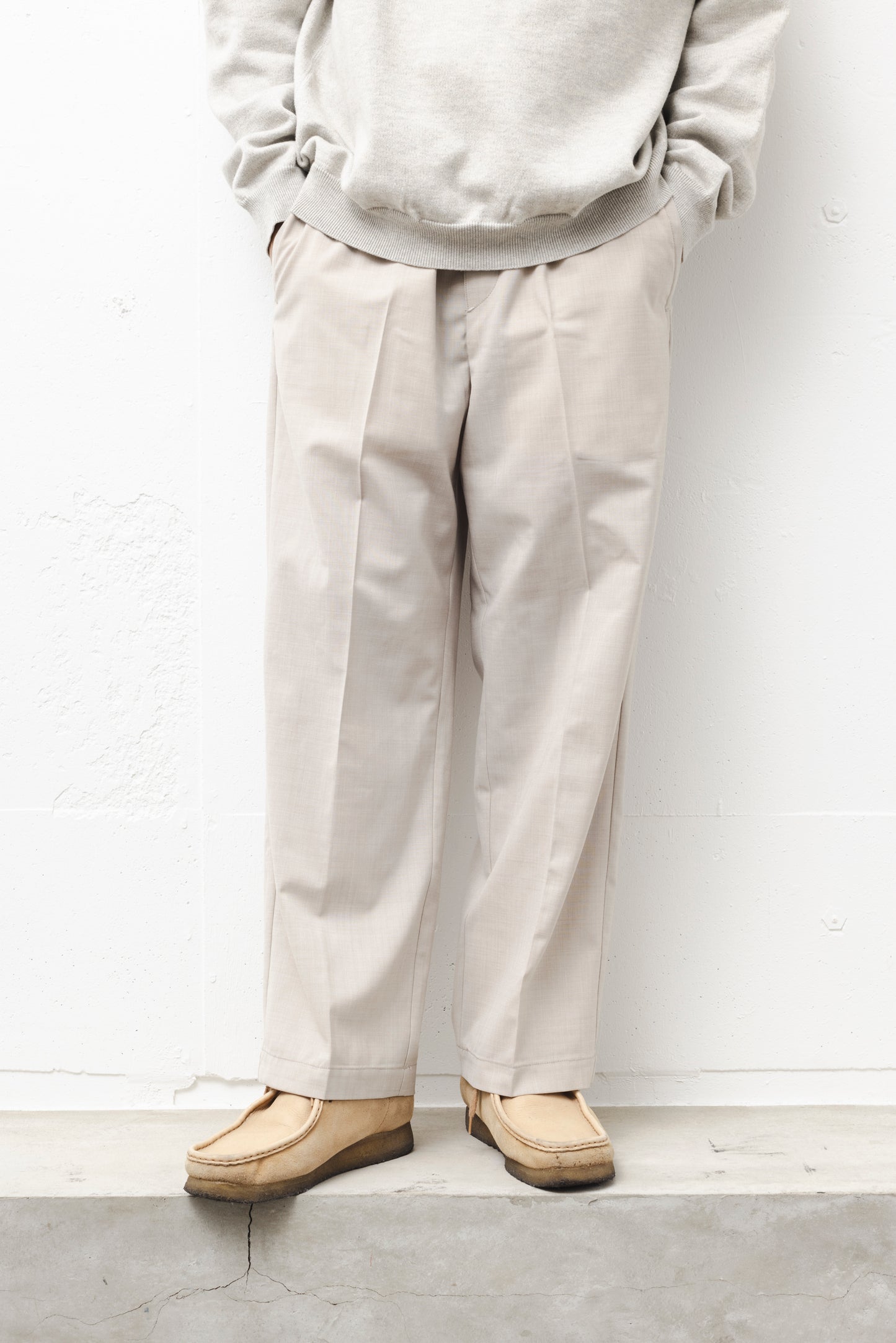 DRAWLING WIDE TROUSERS / BEIGE