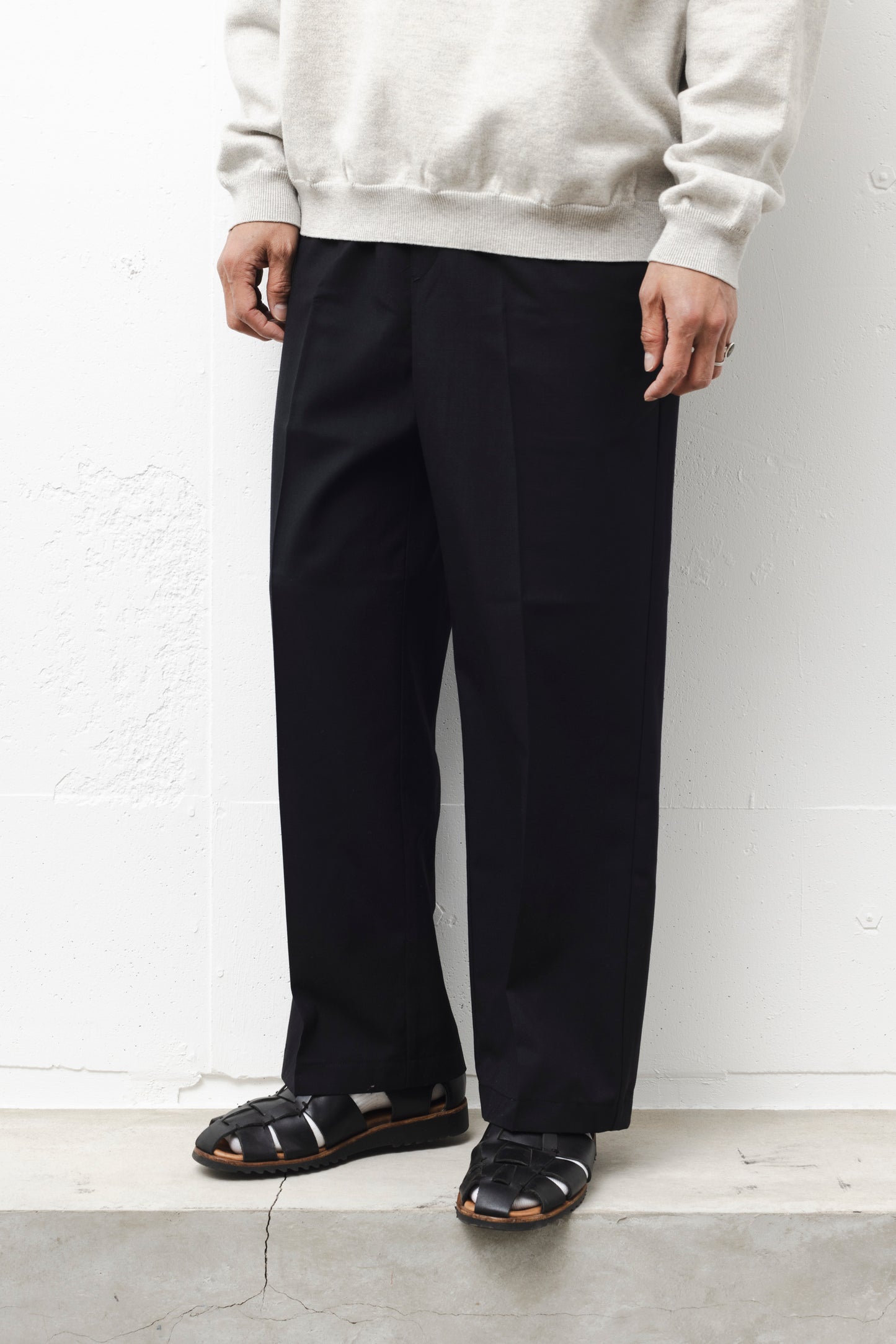 DRAWLING WIDE TROUSERS / BLACK