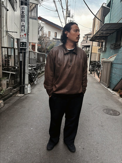 LEATHER LIKE PULLOVER