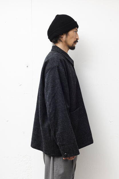 GLENURQUHART WOOL JACKET / BLACK