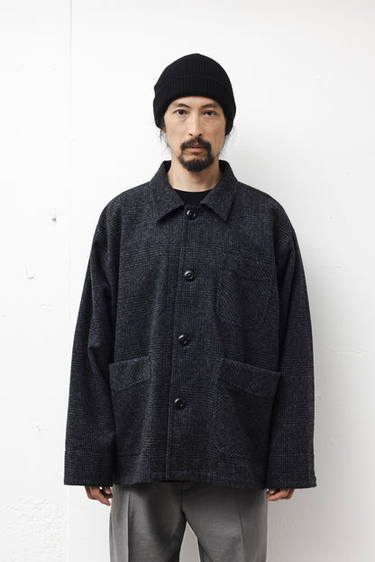 GLENURQUHART WOOL JACKET / BLACK