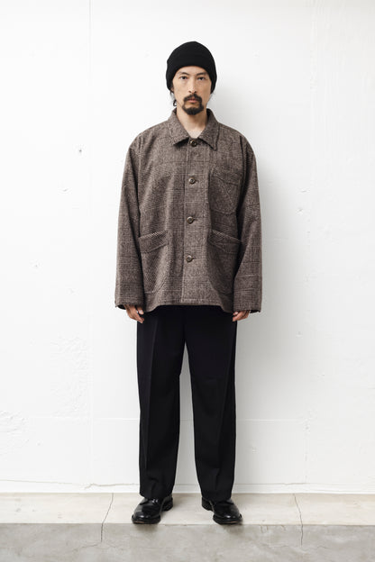 GLENURQUHART WOOL JACKET / BROWN