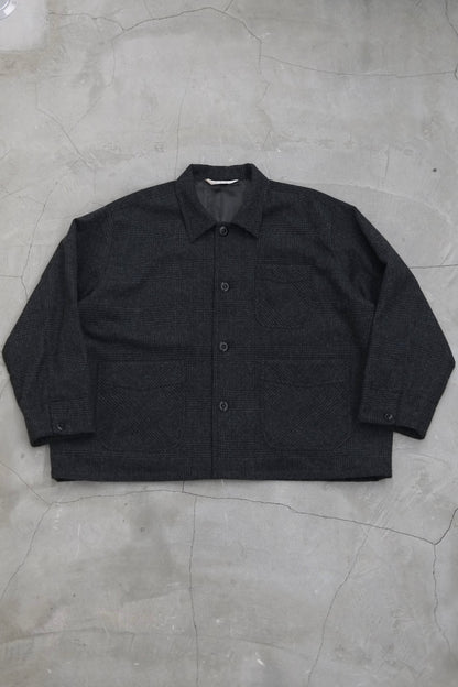 GLENURQUHART WOOL JACKET / BLACK