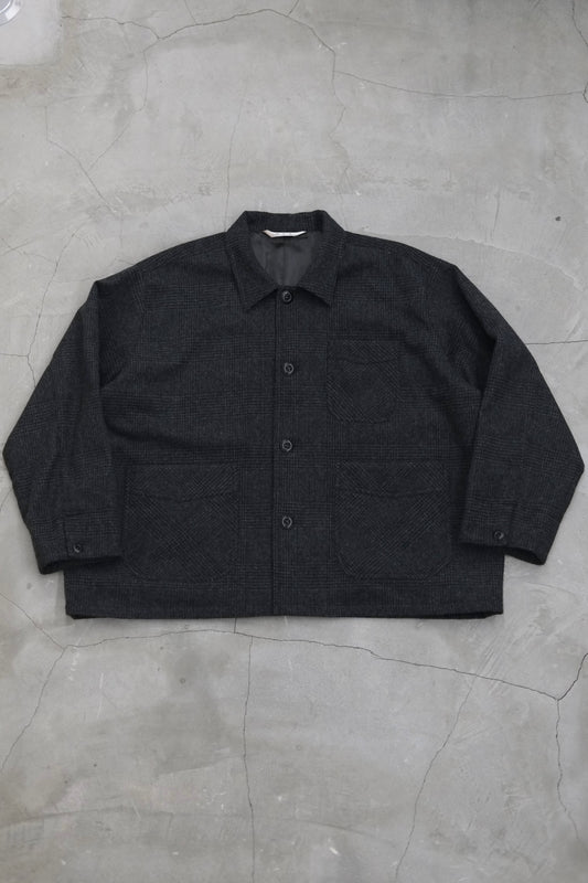 GLENURQUHART WOOL JACKET / BLACK