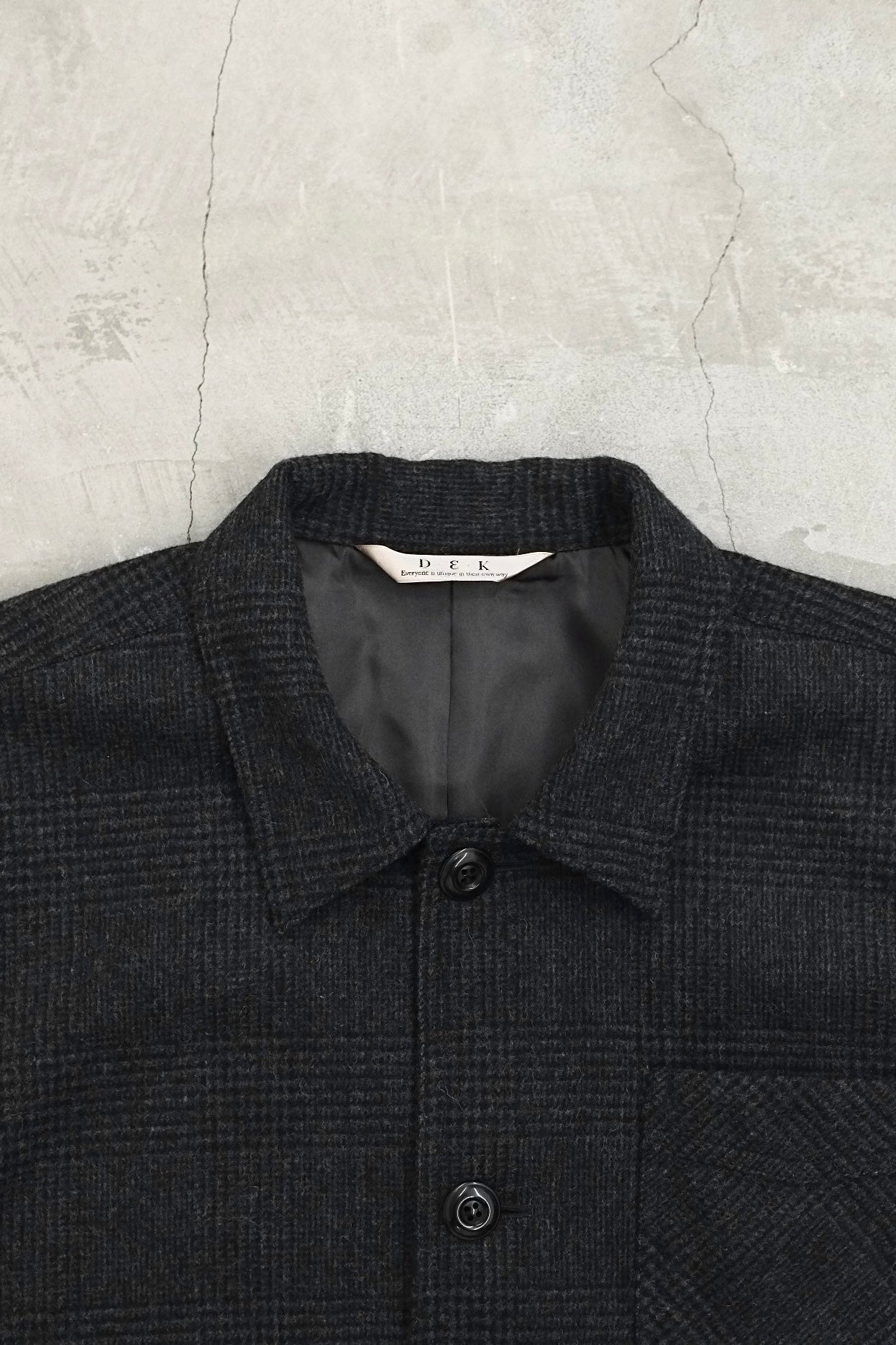 GLENURQUHART WOOL JACKET / BLACK